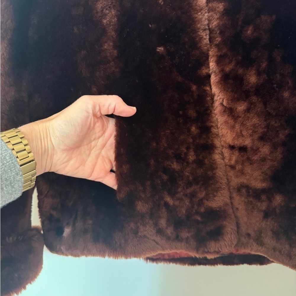 Vintage 1940s–50s Beaver Fur Coat Brown Satin Lined Medium Make Offers - Picture 6 of 11